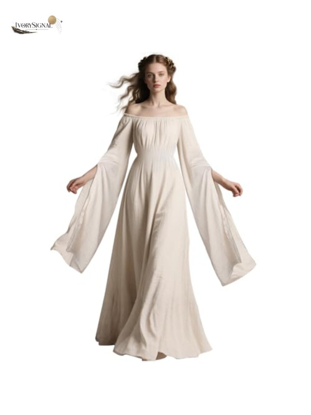 Victorian Renaissance Medieval Celtic Dress Split Bell Sleeves